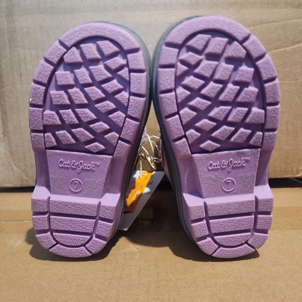 Cat & Jack Kids Purple Waterproof Winter Snow Boots Size 7 Thermolite Insulated